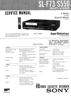 Servicemanual SL-F73 SL-S550
