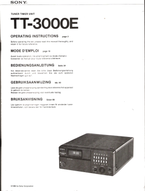 SONY TT-3000E Bedienungsanleitung